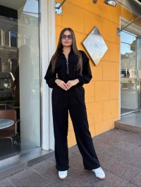 Жiночий теплий комбінезон iз флiса чорного кольору 35664