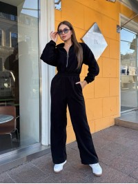 Жiночий теплий комбінезон iз флiса чорного кольору 35664