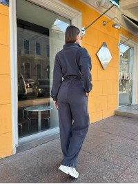 Жiночий теплий комбінезон iз флiса графiтового кольору 35668