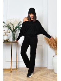 Ангоровий прогулянковий костюм чорного кольору 35678