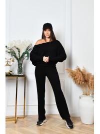 Ангоровий прогулянковий костюм чорного кольору 35678