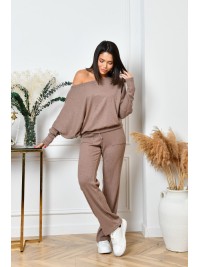 Ангоровий прогулянковий костюм кавового кольору 35680