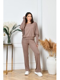 Ангоровий прогулянковий костюм кавового кольору 35680