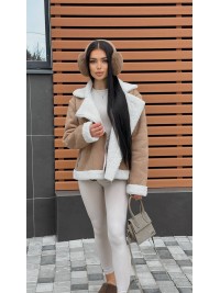 Жіноча дублянка бежевого кольору 35687