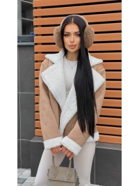 Жіноча дублянка бежевого кольору 35687