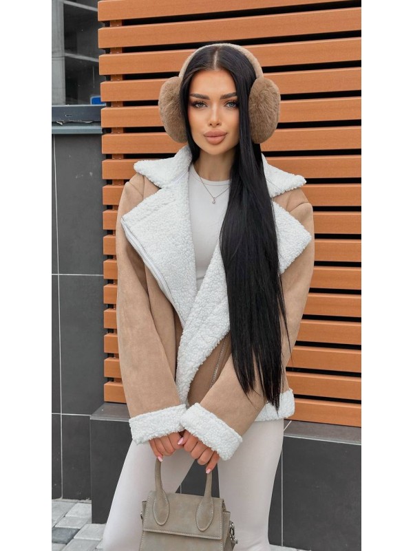 Жіноча дублянка бежевого кольору 35687