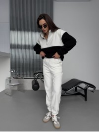 Жіночий костюм флісовий чорного кольору 35691