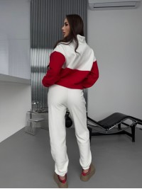 Жіночий костюм флісовий червоного кольору 35692