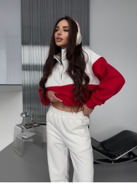 Жіночий костюм флісовий червоного кольору 35692