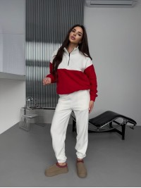 Жіночий костюм флісовий червоного кольору 35692