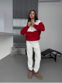 Жіночий костюм флісовий червоного кольору 35692