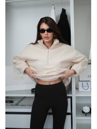 Жіночий теплий комплект (худi+лосини) чорно-бiлого кольору 35701