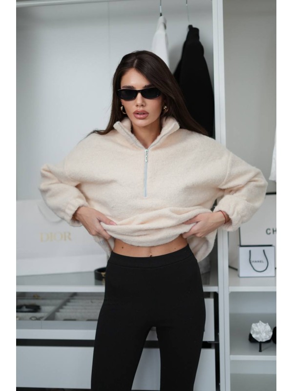 Жіночий теплий комплект (худi+лосини) чорно-бiлого кольору 35701