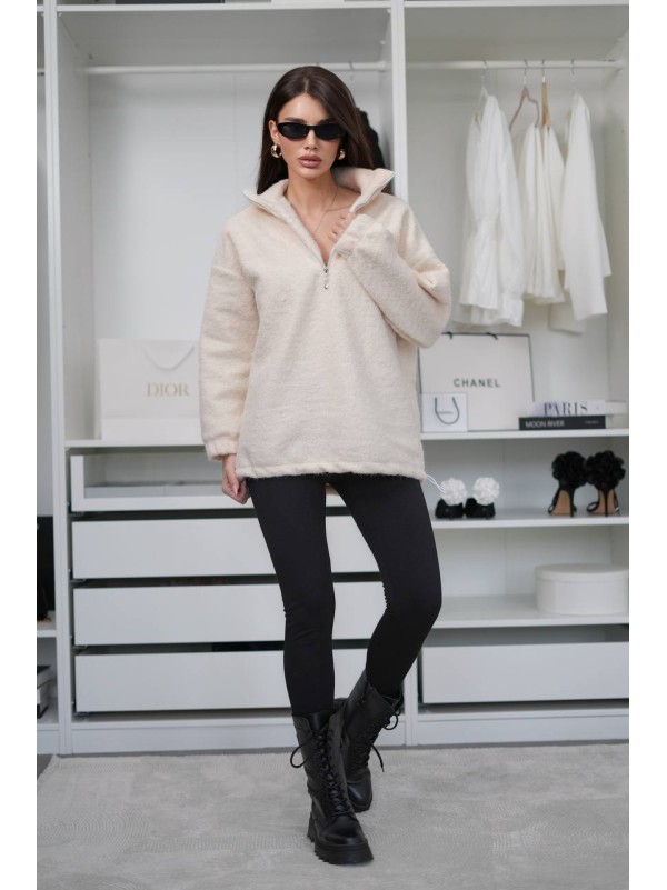 Жіночий теплий комплект (худi+лосини) чорно-бiлого кольору 35701