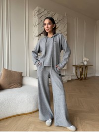 Теплий жiночий костюм з ангори графiтового кольору 35702