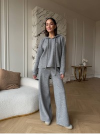 Теплий жiночий костюм з ангори графiтового кольору 35702