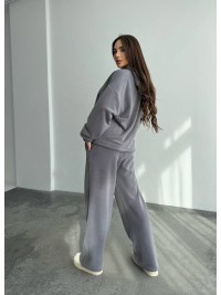 Жіночий костюм iз плюшевого флісу сiрого кольору 35720