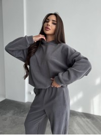 Жіночий костюм iз плюшевого флісу сiрого кольору 35720