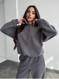 Жіночий костюм iз плюшевого флісу сiрого кольору 35720