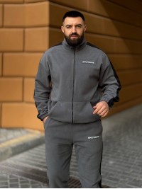 Теплий чоловічий костюм на змiйцi з флiсу графiтового кольору 35731