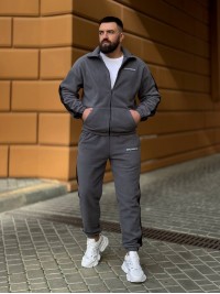 Теплий чоловічий костюм на змiйцi з флiсу графiтового кольору 35731