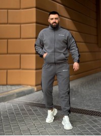 Теплий чоловічий костюм на змiйцi з флiсу графiтового кольору 35731