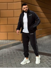 Теплий чоловічий костюм на змiйцi з флiсу чорного кольору 35732