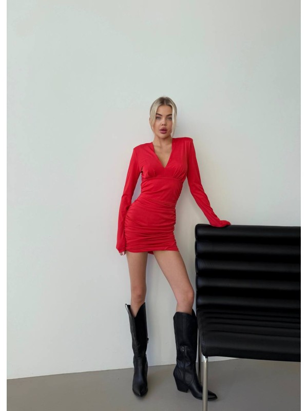 Класична вечiрня сукня мiнi червоного кольору 35737