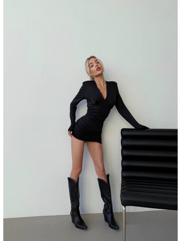 Класична вечiрня сукня мiнi чорного кольору 35738