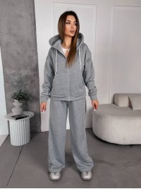 Жіночий спортивний костюм на флісi сiрого кольору 35752