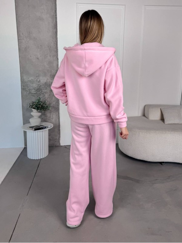 Жіночий спортивний костюм на флісi рожевого кольору 35753