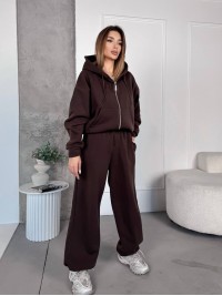 Жіночий спортивний костюм на флісi коричневого кольору 35754