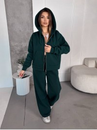 Жіночий спортивний костюм на флісi зеленого кольору 35756