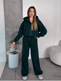 Жіночий спортивний костюм на флісi зеленого кольору 35756