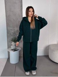 Жіночий спортивний костюм на флісi зеленого кольору 35756