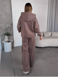Жіночий спортивний костюм на флісi кавового кольору 35757
