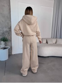 Жіночий спортивний костюм на флісi бежевого кольору 35758