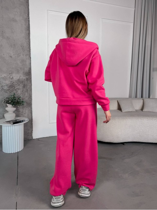 Жіночий спортивний костюм на флісi малинового кольору 35759