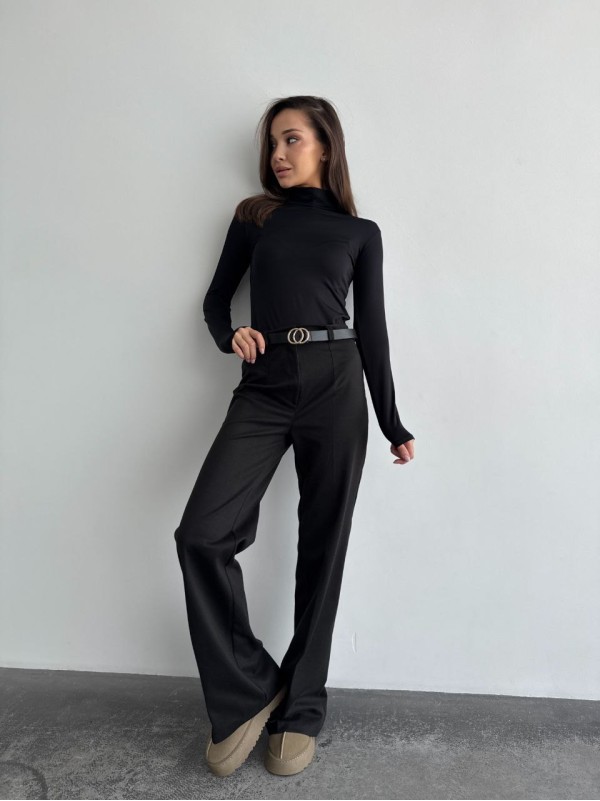 Жiночi теплi класичнi брюки чорного кольору 35773