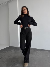 Жiночi теплi класичнi брюки чорного кольору 35773