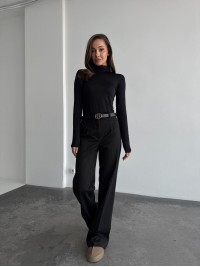 Жiночi теплi класичнi брюки чорного кольору 35773