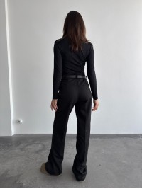 Жiночi теплi класичнi брюки чорного кольору 35773