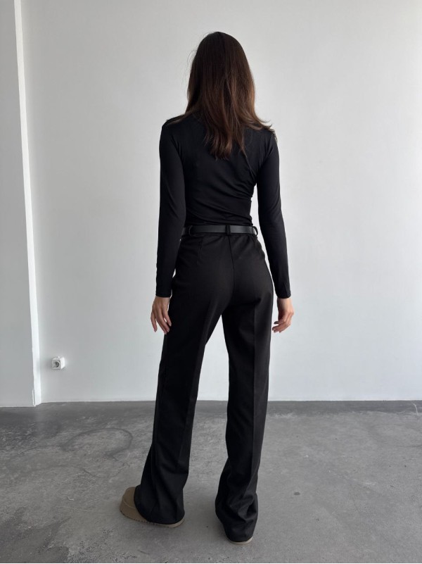 Жiночi теплi класичнi брюки чорного кольору 35773