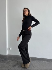 Жiночi теплi класичнi брюки чорного кольору 35773