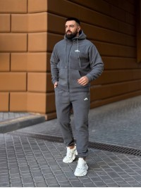 Теплий чоловічий костюм з флiсу графiтового кольору 35779