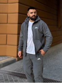 Теплий чоловічий костюм з флiсу графiтового кольору 35779