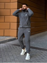 Теплий чоловічий костюм з флiсу графiтового кольору 35779