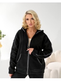 Жiночий теплий костюм на змiйцi чорного кольору 35801