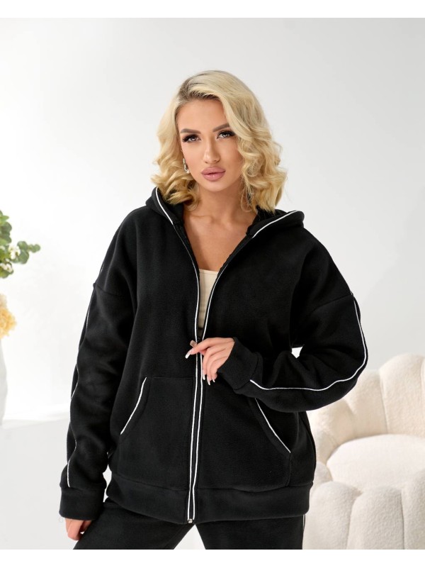 Жiночий теплий костюм на змiйцi чорного кольору 35801