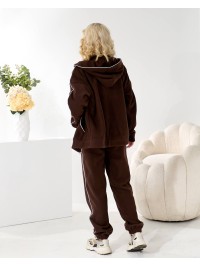 Жiночий теплий костюм на змiйцi коричневого кольору 35804